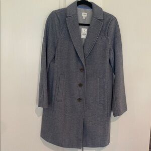 J. Crew Gray Herringbone Blazer Coat